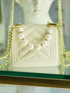 Trendy Ultra Mini Handbag with pearl handle