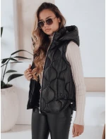 Dámska prešívaná vesta s kapucňou MISSVEST black FashionStreet TY5018 Dámska prešívaná vesta s kapucňou MISSVEST black FashionStreet TY5018