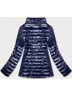 Tmavomodrá dámska lesklá bunda (7210-99)