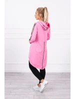 Mikina so zipsom na chrbte svetlo ružová