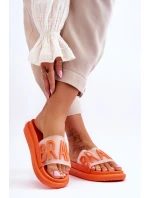Damskie Klapki Na Platformie Pomarańczowe Brave