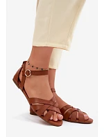 Dámské sandály Plochá s řemínky Eko kůže Camel Lagos