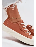 Dámske plátenné tenisky na platforme Big Star - oranžové