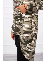 Mikina s dlhým chrbtom moro khaki+ecru Mikina s dlhým chrbtom moro khaki+ecru