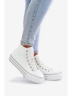 Ocieplane Trampki Damskie Na Platformie OO274A473 Białe