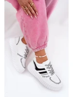 Sneakersy Damskie Na Platformie Biało-Czarne Ofenale