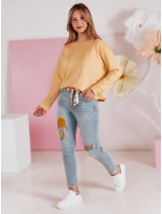 Dámske džínsové nohavice slim fit s opaskom GIRLHOOD modré FashionStreet UY2484