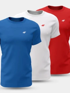 Pánske tričko (SET 3 tričiek) 4F 4FWSS25TTSHM3097-90S pánske