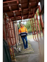 Mikina s kapucňou Yoko HVK 05 Hi-Vis 79.VK05, hi-vis oranžová/námornícka modrá Mikina s kapucňou Yoko HVK 05 Hi-Vis 79.VK05, hi-vis oranžová/námornícka modrá