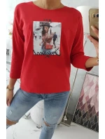 Blúzka s potlačou Originálna červená