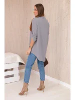 Blúzka s predĺženým zadným dielom sivá