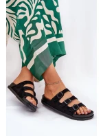 Klapki Damskie Z Paskami I Klamrami Czarne Uliri