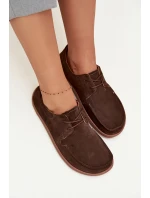 Półbuty Damskie Typu Barefoot Z Naturalnego Zamszu Zazoo 327 Czekoladowe