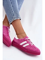 Dámske kožené semišové tenisky na platforme Fuchsia Artelle Dámske kožené semišové tenisky na platforme Fuchsia Artelle