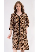 Dámske domáce šaty s trojštvrťovým rukávom Leopard