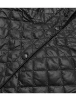 Tenká čierna dámska bunda s golierom (JIN225)