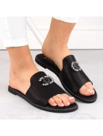 Pohodlné žabky so zirkónmi S.Barski W OLI258A black Pohodlné žabky so zirkónmi S.Barski W OLI258A black