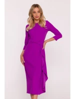 S425 Šaty s volánom - levanduľové