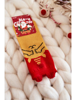 Detské vianočné ponožky Bear Cosas Red-Yellow