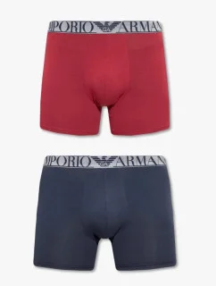 Pánske boxerky 2 pack 111912 2F720 61735 tm.modrá/vínová - Emporio Armani