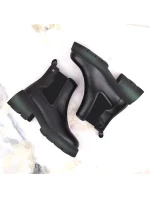 Dámske zateplené kožené členkové topánky PAW484 Black - Filippo