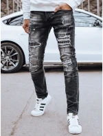 Pánske čierne džínsové nohavice FashionStreet UX4245