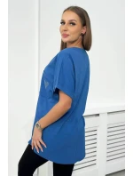 Bavlnená blúzka s džínsovým vreckom