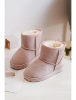 Dziecięce Ocieplane Botki Śniegowce Różowe Gooby