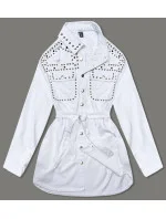 Dámska biela džínsová bunda Oversize (M6959)