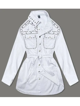 Dámska biela džínsová bunda Oversize (M6959)