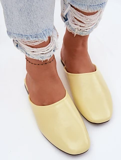 Dámské Mule z imitace kůže Ploché Žluté Romelle