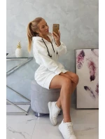 Zateplené šaty s kapucňou ecru Zateplené šaty s kapucňou ecru