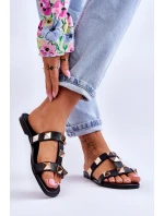 Damskie Klapki Z Dużymi Ćwiekami Czarne Mercure