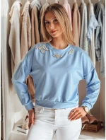 Dámska blúzka s dlhými rukávmi a motýlikom CRYSTALIA modrá FashionStreet RY2769 Dámska blúzka s dlhými rukávmi a motýlikom CRYSTALIA modrá FashionStreet RY2769