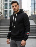 Pánska mikina s kapucňou čierna FashionStreet BX5940 Pánska mikina s kapucňou čierna FashionStreet BX5940