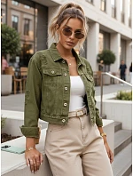 Dámska džínsová bunda spraná LANDIA zelená FashionStreet TY5685 Dámska džínsová bunda spraná LANDIA zelená FashionStreet TY5685