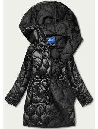 Čierna dámska bunda s ozdobným prešívaním (AG1-J9086)