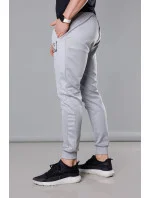 Svetlosivé pánske teplákové nohavice s potlačou (8K178-2) Svetlosivé pánske teplákové nohavice s potlačou (8K178-2)