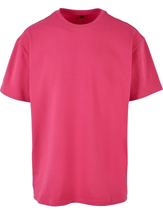 Build your Brand BY 102 Tričko oversize z hrubej bavlny 56.0102, farba hibiscus pink