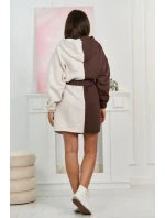 Izolovaná dvojfarebná mikina hnedá + béžová melanž