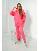 Zateplená sada s mikinou s kapucňou ružová neónová Zateplená sada s mikinou s kapucňou ružová neónová