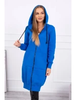 Chrpová dlhá mikina s kapucňou