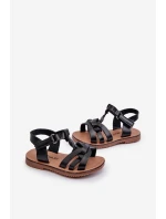 Dziecięce Sandałki Zapinane Na Rzep Czarne Marimona