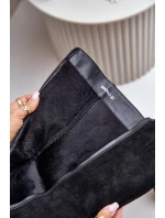 Ocieplane Kozaki Na Słupku Eko Zamszowe Przed Kolano Czarne Leamirael