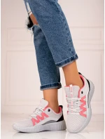 Komfortné tenisky šedo-strieborné dámske bez podpätku Komfortné tenisky šedo-strieborné dámske bez podpätku