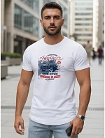 Pánske bavlnené tričko s potlačou VINTAGE CAR FashionStreet white NX5082R Pánske bavlnené tričko s potlačou VINTAGE CAR FashionStreet white NX5082R