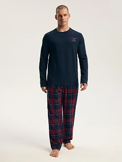 Pyžamo Henderson Premium 45455 Indigo, s dlhými rukávmi, veľkosti M–3XL