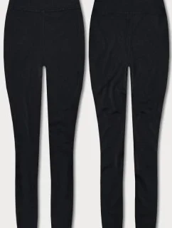 Čierne dámske legíny s ozdobnými švami (54460)