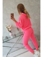 Súprava mikiny s kapucňou ružová neónová