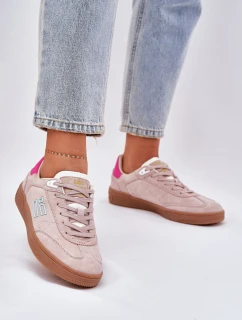 Zamszowe Buty Sportowe Sneakersy Damskie D.Franklin DFSH387005 Brudny Róż
